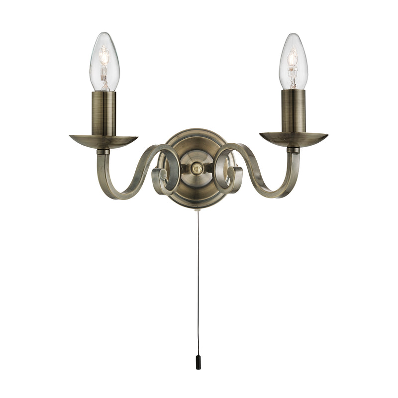 Searchlight  1502-2AB Richmond 2Lt Wall Light - Antique Brass Metal - Bonus Superstore