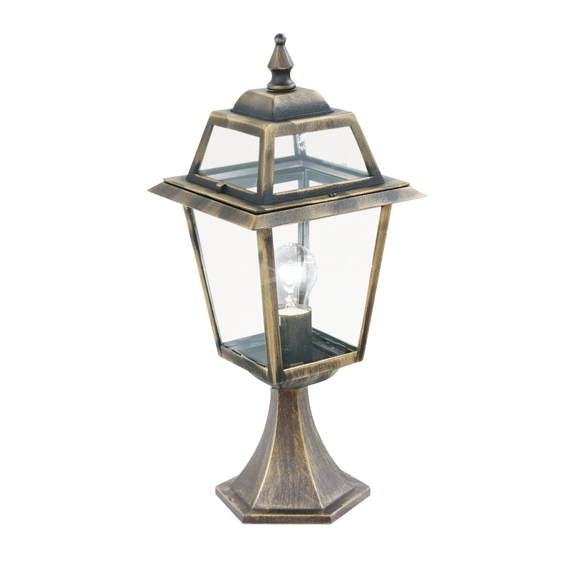 Searchlight  1524 New Orleans Outdoor Post- Aluminium, Black Gold & Glass,IP44