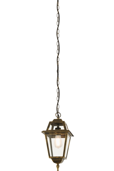 Searchlight  1526 New Orleans Pendant Lantern,  Black Gold & Glass,IP44