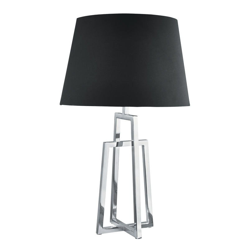 Searchlight  1533CC-1 York Table Lamp - Chrome Base & Black Tapered Shade