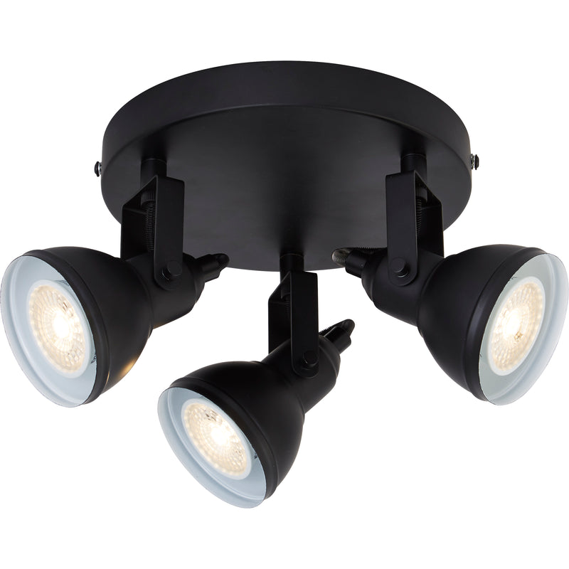 Searchlight  1543BK Focus  3Lt Round Spotlight - Black Metal