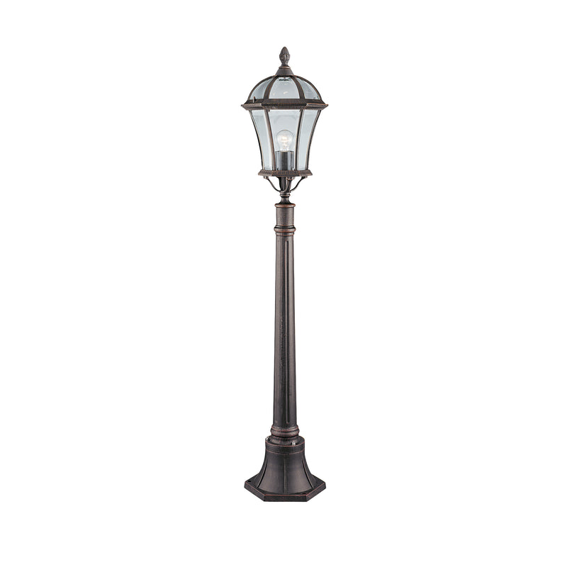 Searchlight  1568 Capri Outdoor Post  -  Aluminium, Rustic Brown & Glass, IP23