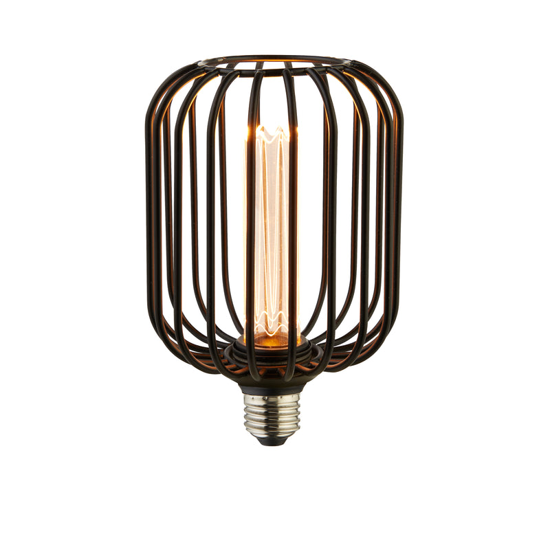 Searchlight  16005BK Drum Lamp - Black Metal