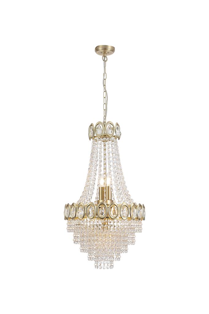 Searchlight 1611-6SB Louis Phillipe 6Lt Pendant Lamp, Satin Brass