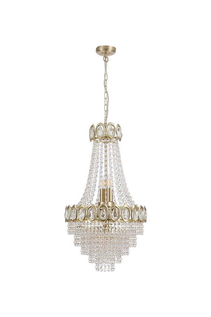 Searchlight 1611-6SB Louis Phillipe 6Lt Pendant Lamp, Satin Brass