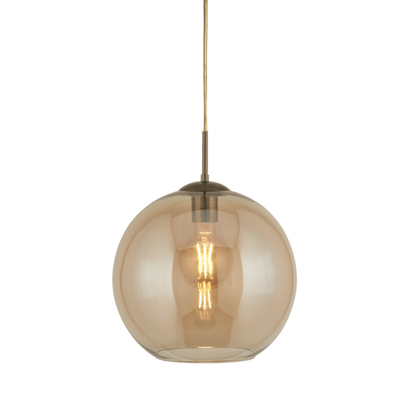 Searchlight  1621AM Balls  Pendant  - Antique Brass Metal & Amber Glass