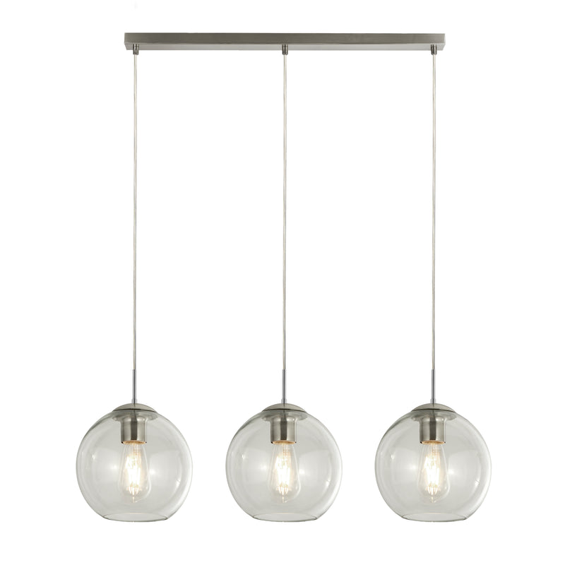 Searchlight  1623-3CL Balls 3Lt Bar Pendant - Chrome & Clear Glass