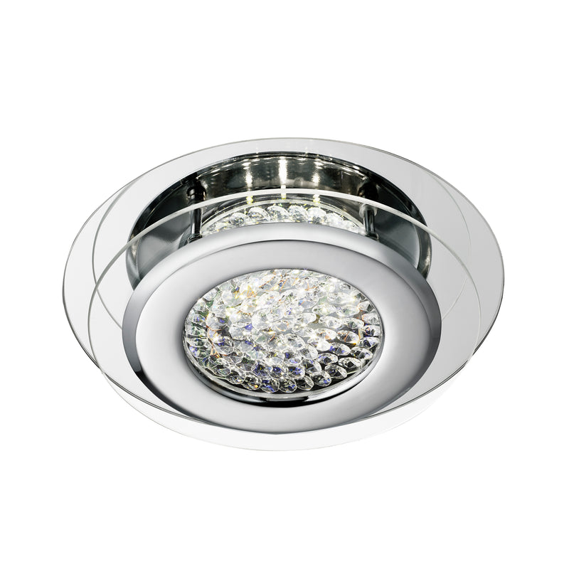 Searchlight  1692CC Vesta LED Flush - Chrome & Clear Crystal