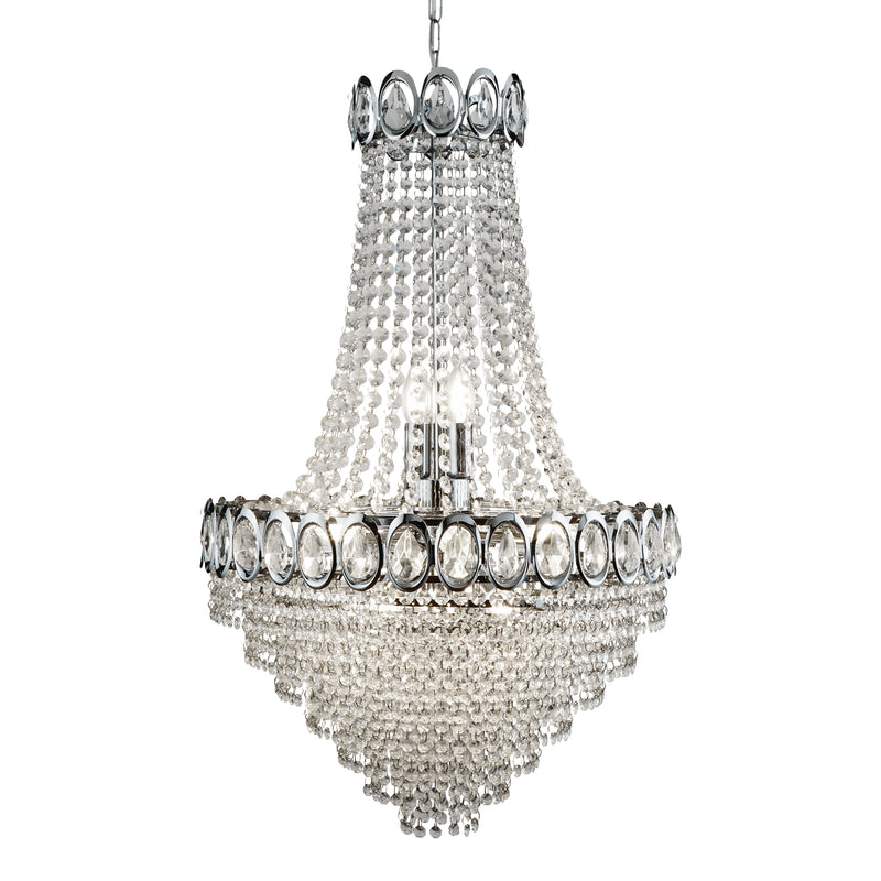 Searchlight  1711-11CC Louis Phillipe  11Lt Chandelier - Chrome Metal & Crystal