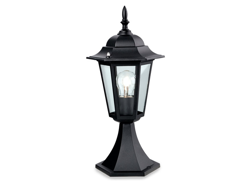 Firstlight 6 Panel Lantern - Pillar P103BK - Bonus Superstore