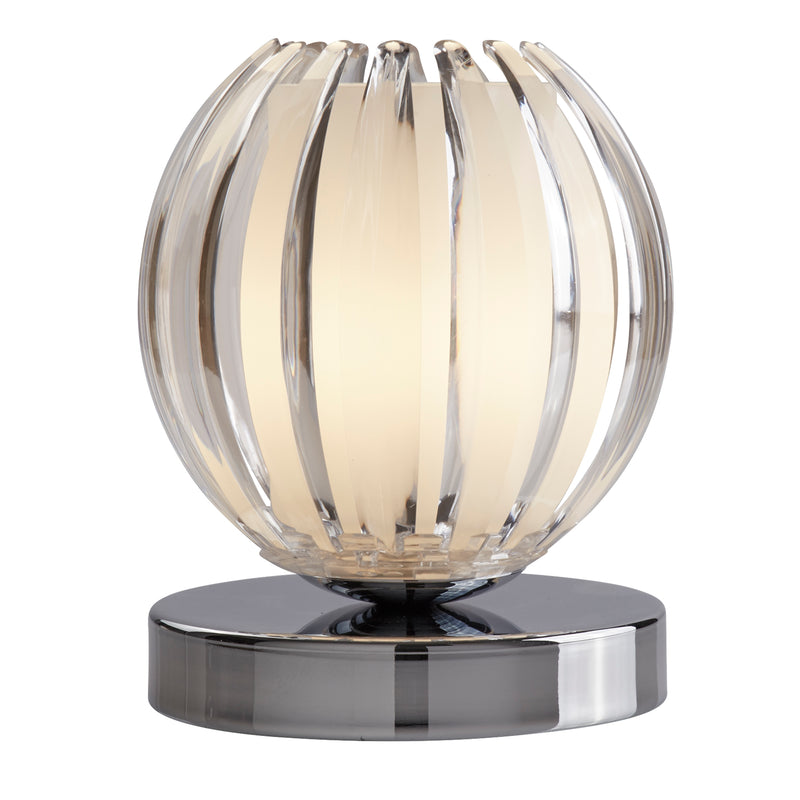 Searchlight  1811CL Claw Touch Table Lamp- Chrome Metal, Acrylic & Frosted Glass