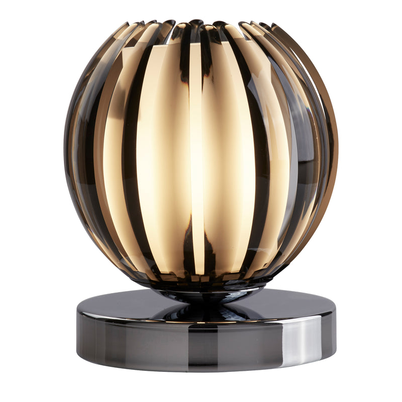 Searchlight  1811SM Claw Touch Table Lamp-Chrome, Smoked Acrylic & Frosted Glass