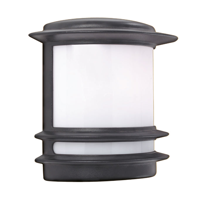 Searchlight 1812 Stroud Wall Light- Black Metal & White Polycarbonate, IP44