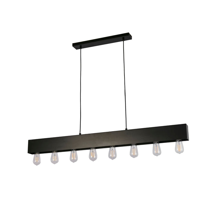 Searchlight  51607-8BK Piano 8Lt Diner Bar Pendant - Matt Black Metal