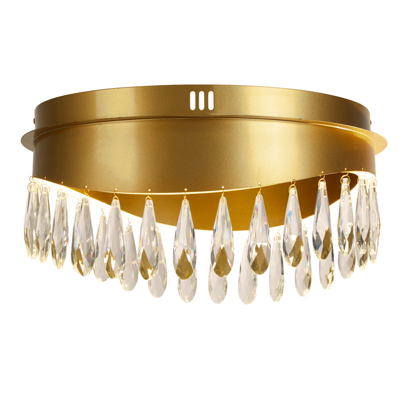 Searchlight  19211-1GO Jewel Flush - Gold Metal & Crystal
