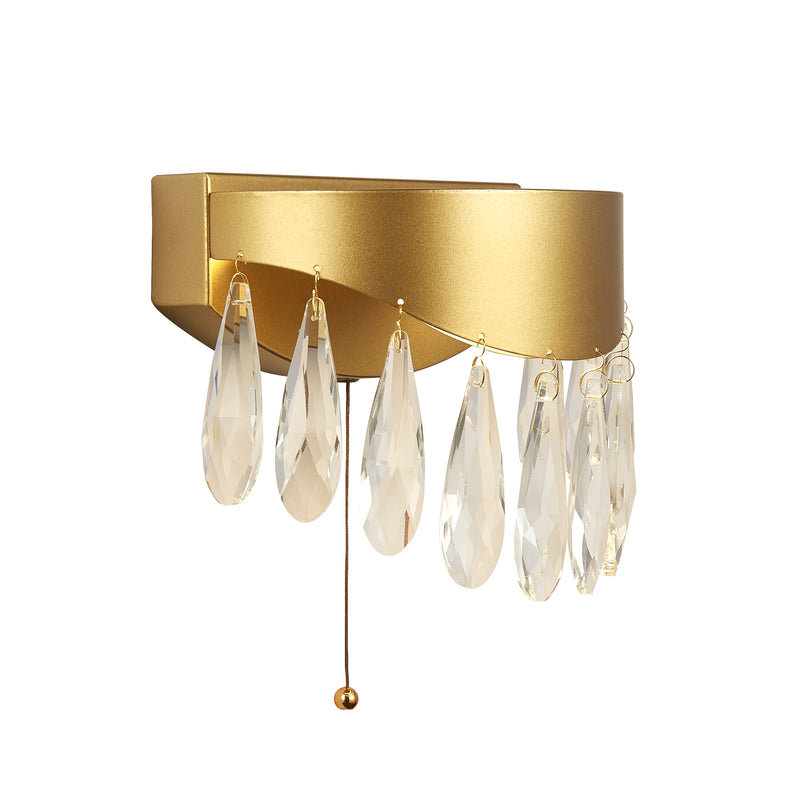 Searchlight  19211-2GO Jewel 2Lt Wall Light - Gold Metal & Crystal