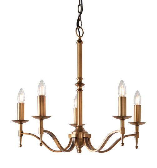 Stanford antique brass 5lt Pendant - CA1P5B