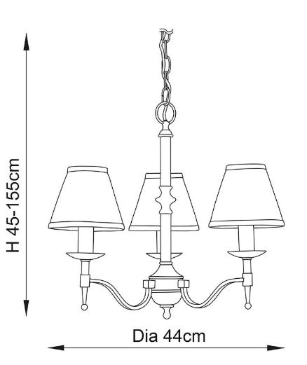 Stanford antique brass 3lt Pendant - 63628