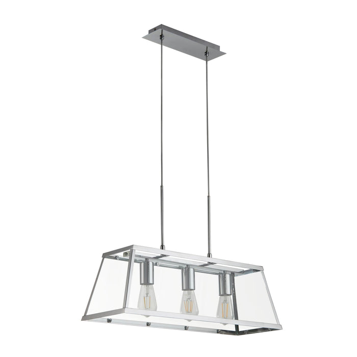 Searchlight  4613-3CC Voyager 3Lt Bar Pendant - Chrome Metal & Glass