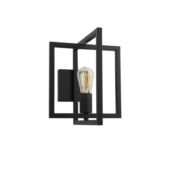 Searchlight  23203-1BK Plaza Wall Light - Matt Black Metal