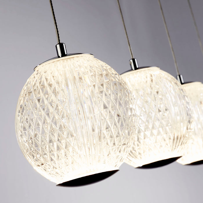 Searchlight  51485-5CC Allure 5Lt Bar Pendant - Chrome Metal & Clear Acrylic