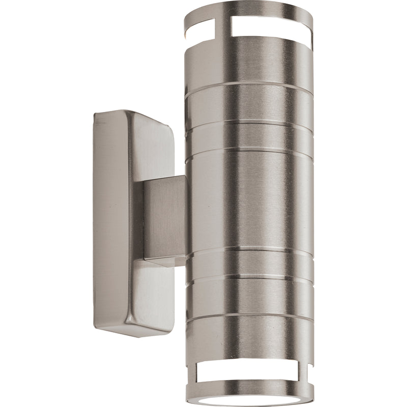 Searchlight  2018-2-LED Metro Outdoor Wall Light - Stainless Steel Metal & Glass