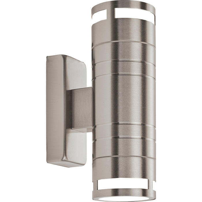Searchlight 2018-2-LED Metro Outdoor Wall Light - Stainless Steel Metal & Glass