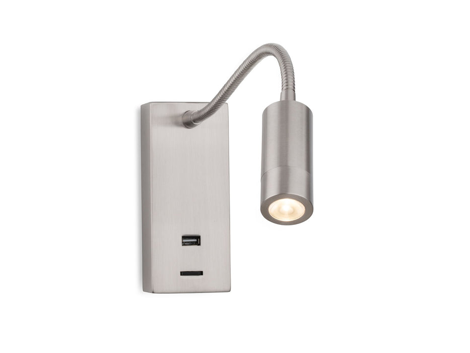 Firstlight Clifton LED Flexi Wall Light & USB 2895BS