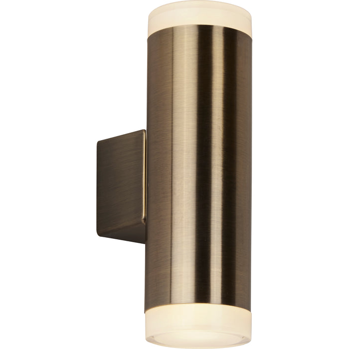 Searchlight 2100AB Metro Outdoor Wall Light - Antique Brass Metal & Glass