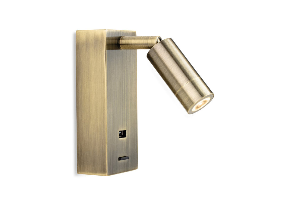 Firstlight Clifton LED Wall Light & USB Port 2896AB