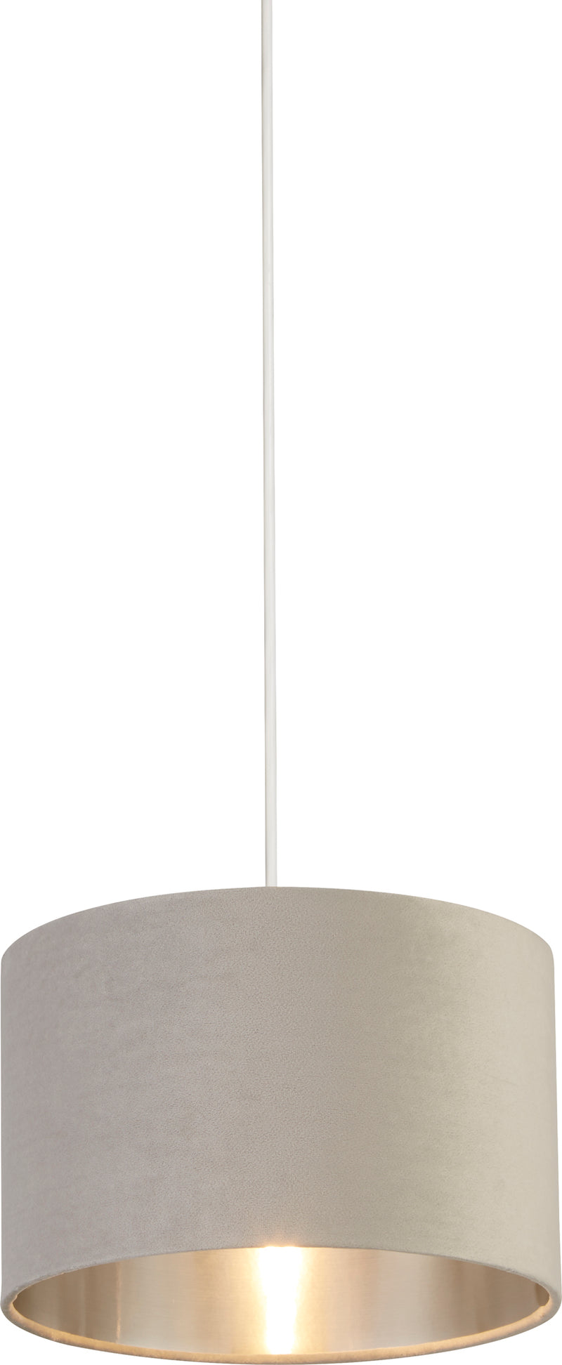 Searchlight  21027GY Drum Shade - Light Grey Velvet with Silver Inner Dia.28cm
