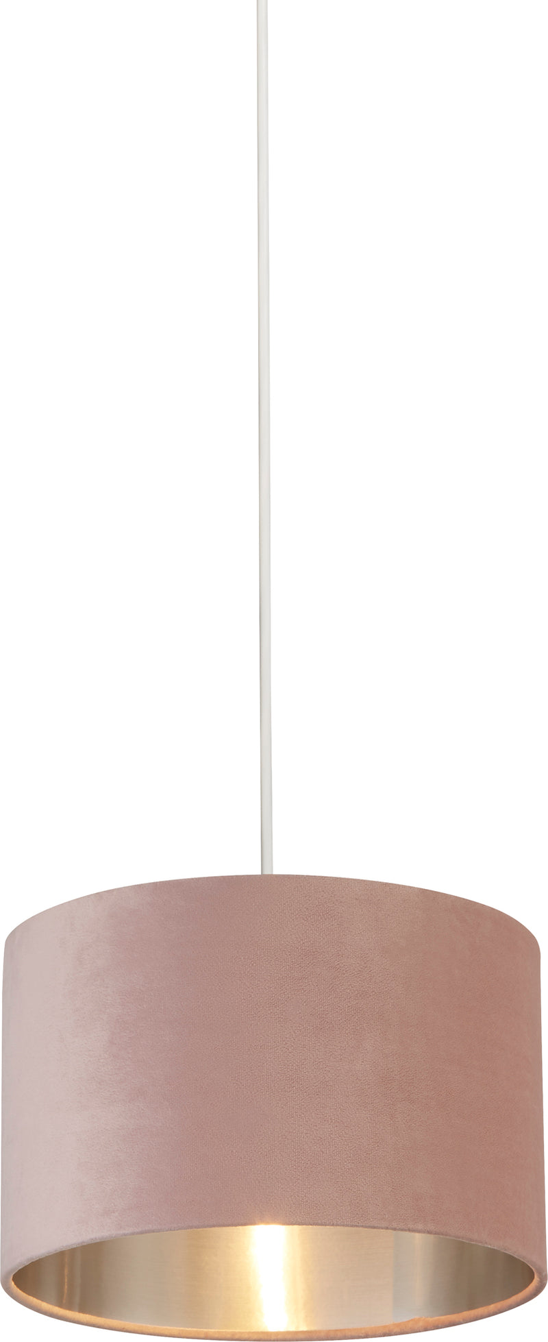 Searchlight  21027PI Drum Shade - Pink Velvet with Silver Inner Dia.28cm
