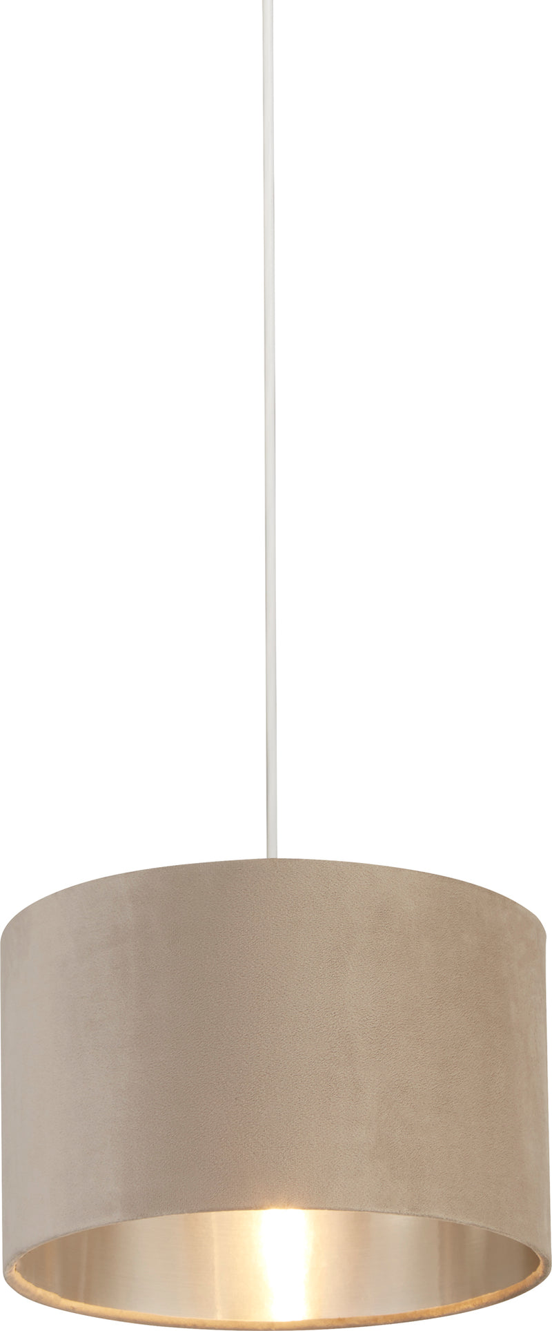 Searchlight  21027TA Drum Shade - Taupe Velvet with Silver Inner Dia.28cm