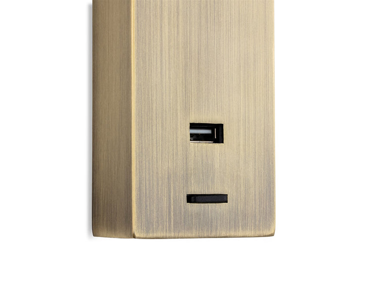 Firstlight Clifton LED Wall Light & USB Port 2896AB