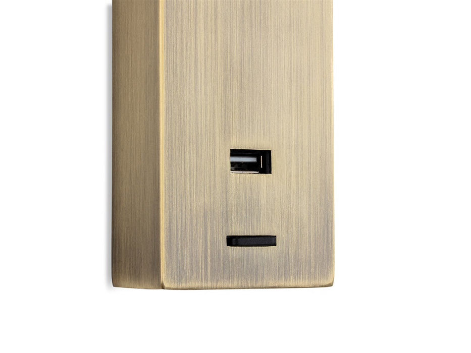 Firstlight Clifton LED Wall Light & USB Port 2896AB