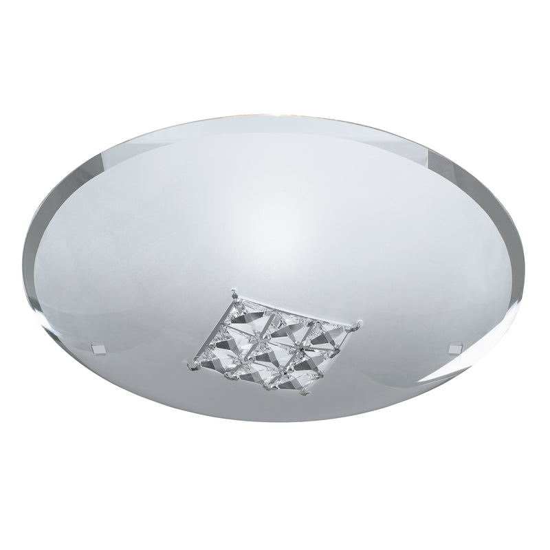 Searchlight  2198-32 Horizon Flush - Sanded Glass & Clear Crystal