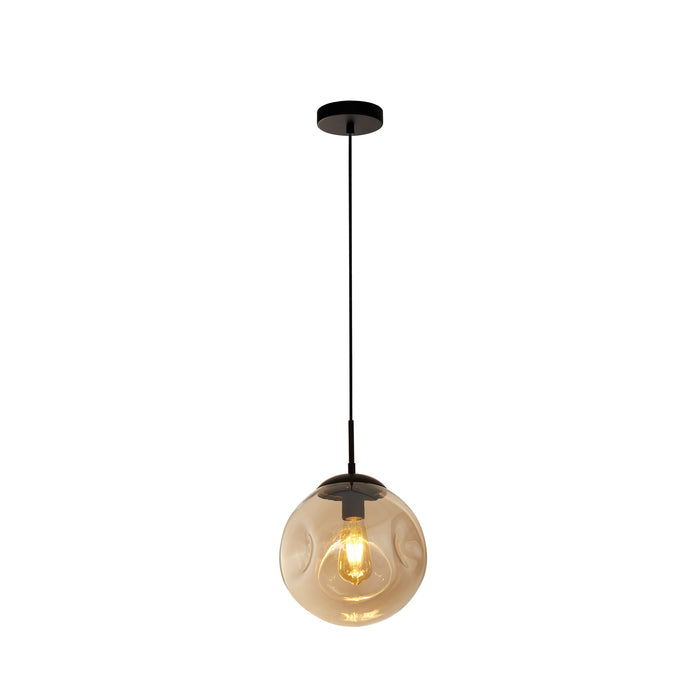Searchlight 22123-1BK Punch Pendant - Black Metal & Champagne Punched Glass