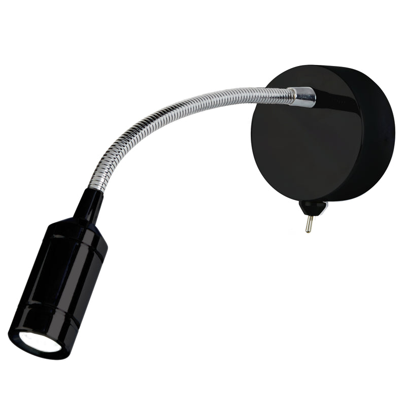 Searchlight  2256BK Flexy Wall Light - Chrome & Matt Black Metal