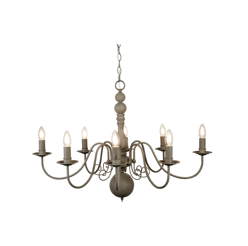 Searchlight  2268-8GY Greythorne 8Lt Pendant - Textured Grey Metal