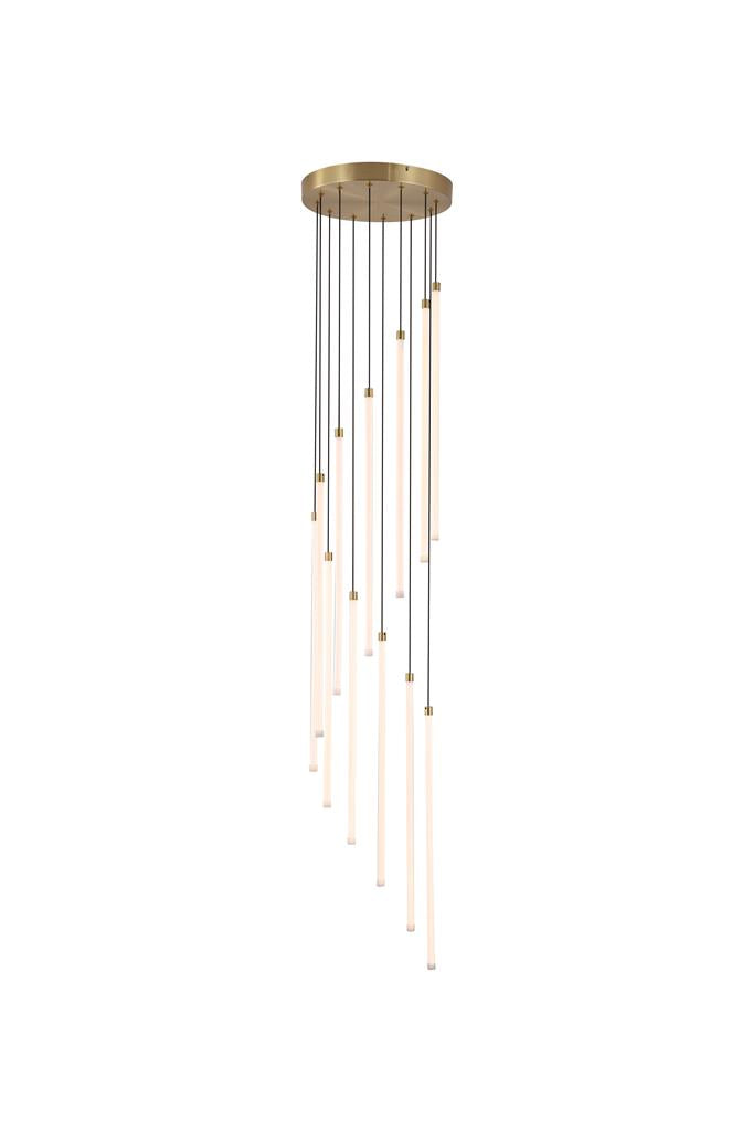 Searchlight 22712SB Flare LED 12Lt Stairwell Pendant, Satin Brass