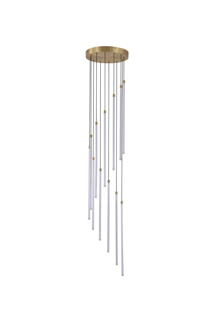 Searchlight 22712SB Flare LED 12Lt Stairwell Pendant, Satin Brass