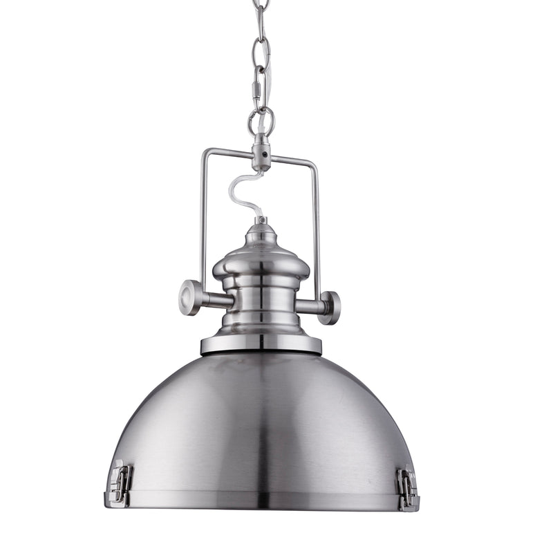Searchlight  2297SS Louisiana Pendant  - Satin Silver Metal & Clear Lens