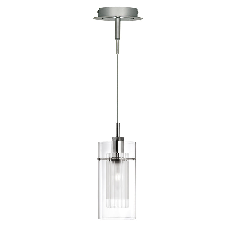 Searchlight  2301 Duo I Pendant - Chrome & Double Glass
