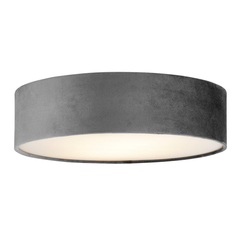Searchlight  23298-2GY Drum 2Lt Flush - Grey Velvet