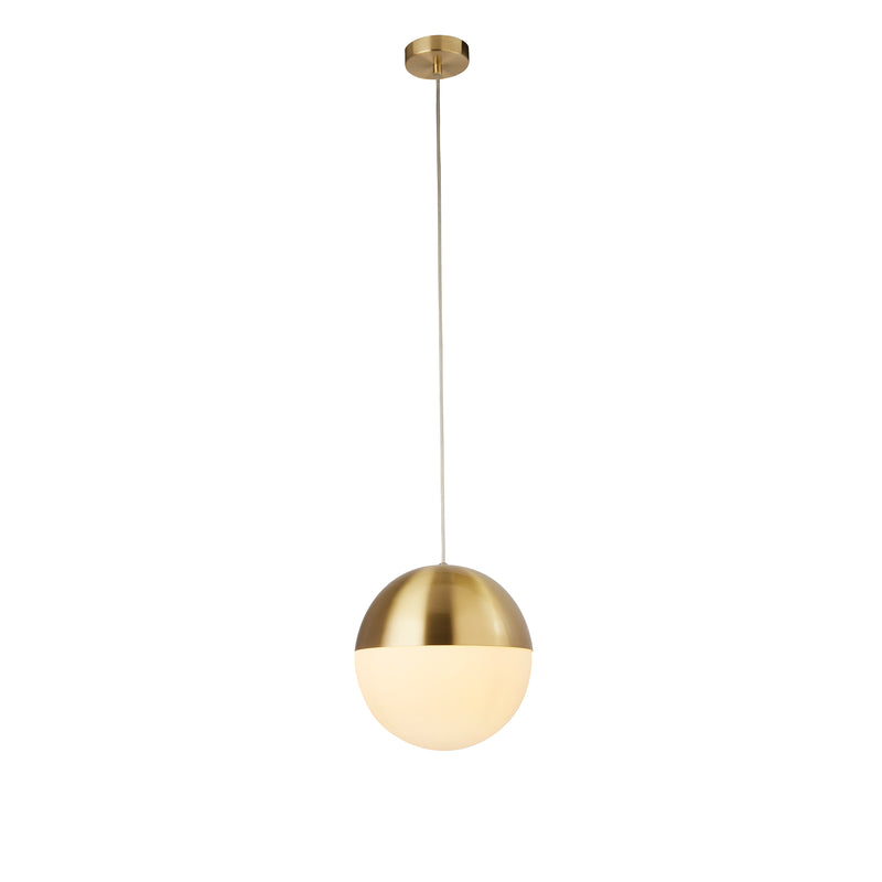 Searchlight  24181SB Endor Pendant  - Satin Brass & Opal Glass