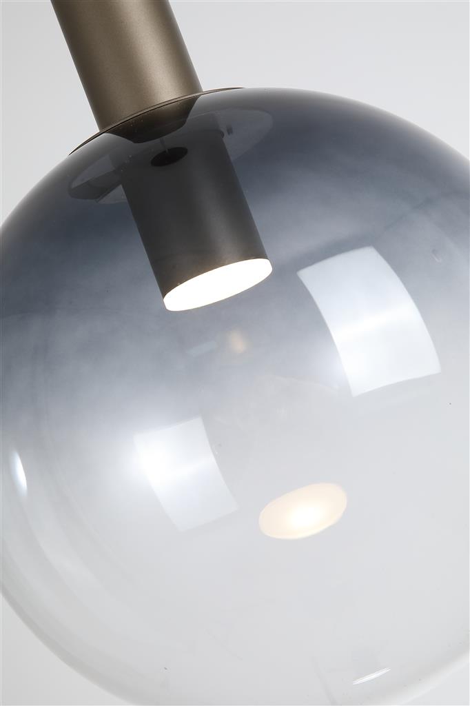Searchlight  24183-1SM Ombre 1lt Pendant, Smoked Ombre Glass with Latte Metal