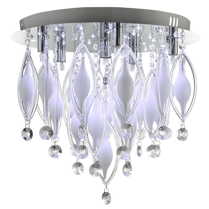 Searchlight  2456-6CC Spindle 6Lt LED Remote Control Flush - Chrome & Glass