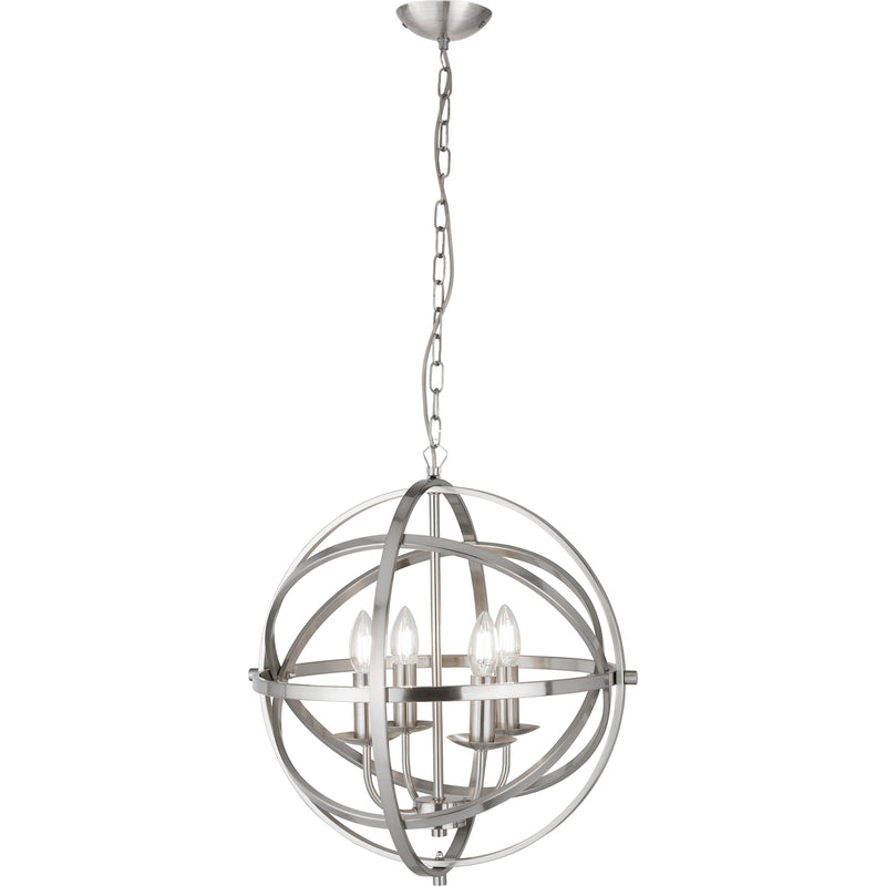 Searchlight  2474-4SS Orbit 4Lt Pendant  - Satin Silver Metal