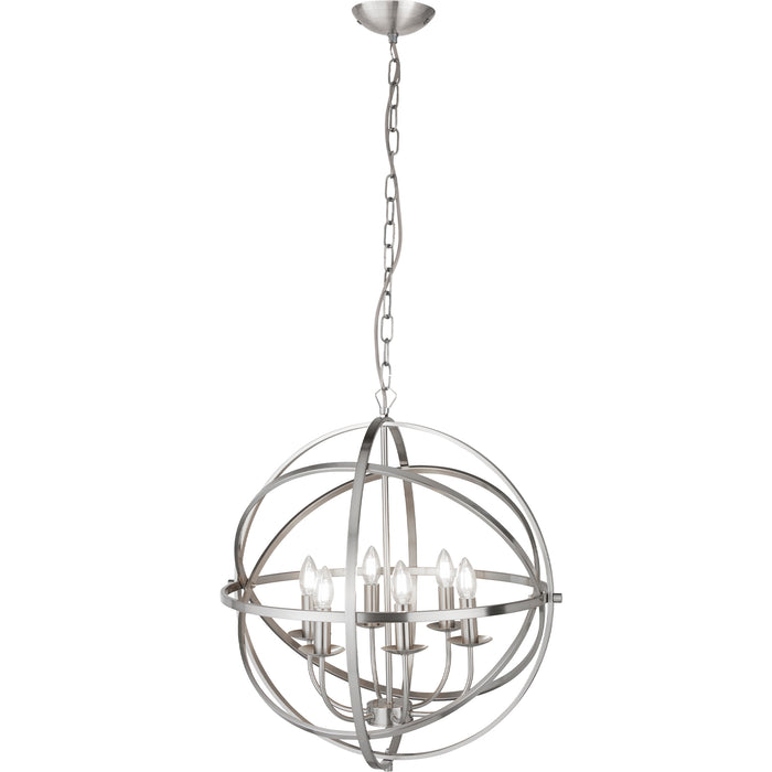 Searchlight  2476-6SS Orbit 6Lt Pendant - Satin Silver Metal