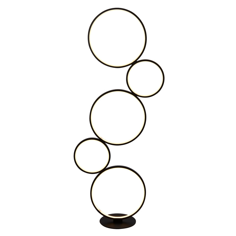 Searchlight  25771-5BK Cirque 5Lt Ring Floor Lamp  - Black Metal